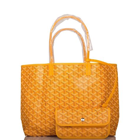 yelow goyard pouch|Goyard Goyardine Yellow St. Louis PM Tote Bag Silver Hardware.